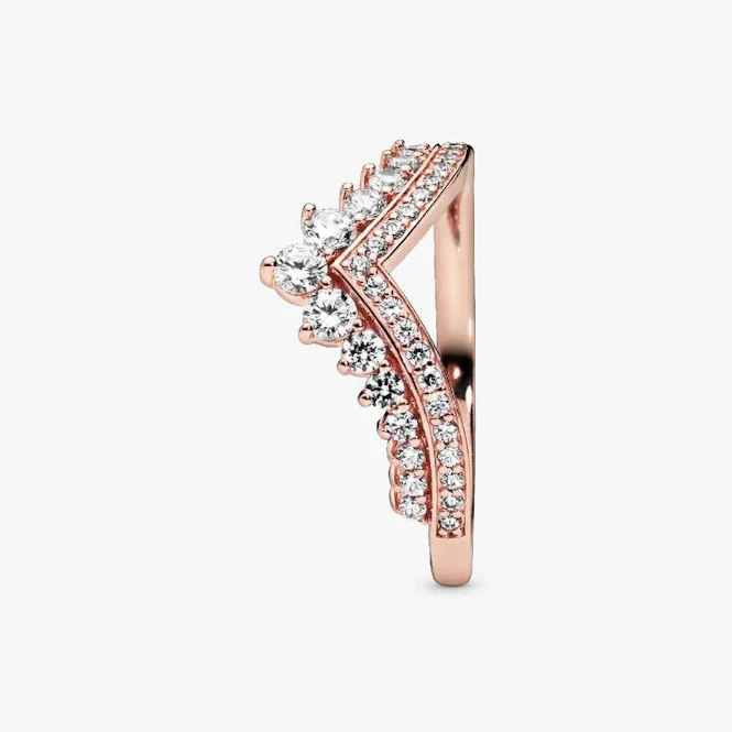Rose Princess Wishbone Ring, Size 48 - Image 2