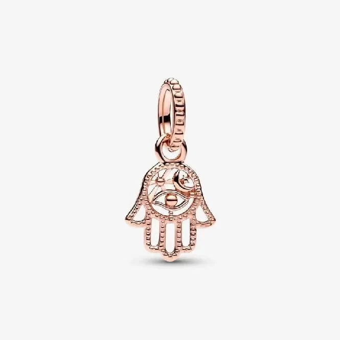 Rose Protective Hamsa Hand Dangle Charms
