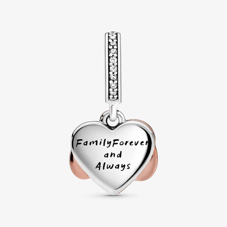 Rose Sparkling Infinity Heart Dangle Charms - Image 2