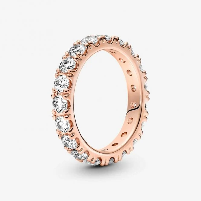 Rose Sparkling Row Eternity Ring, Size 58