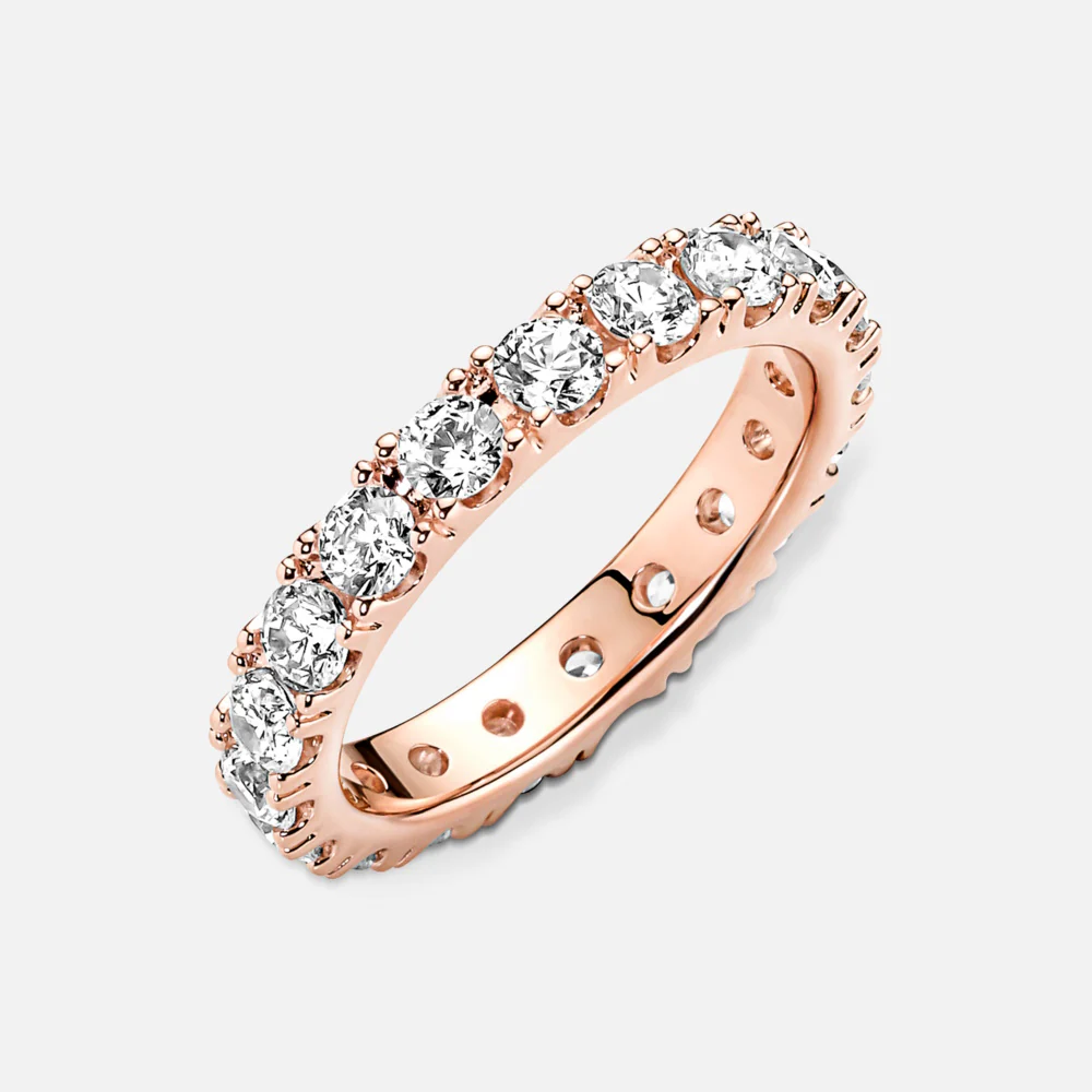 Rose Sparkling Row Eternity Ring, Size 48 - Image 2