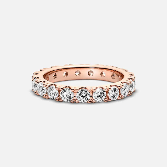 Rose Sparkling Row Eternity Ring, Size 48 - Image 3