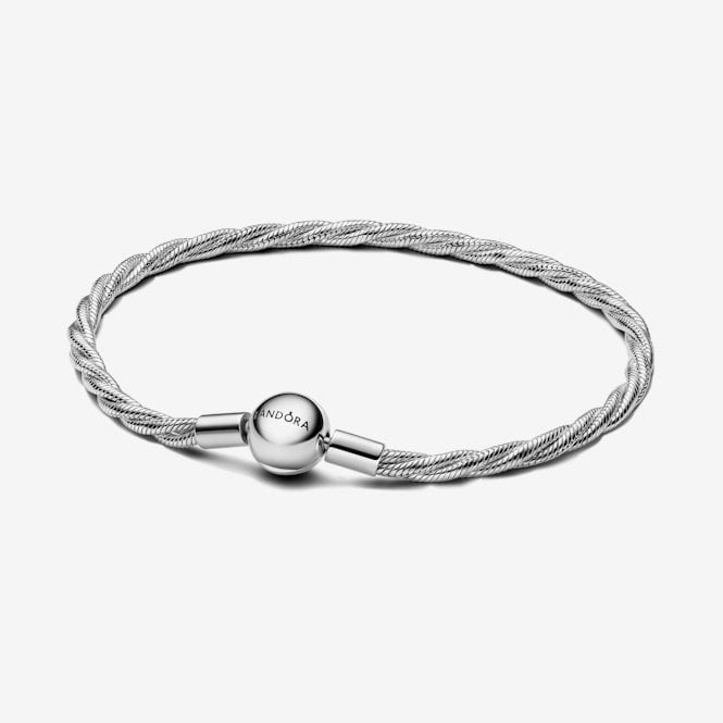 Round Clasp Twisted Snake Chain Bracelet, 19cm