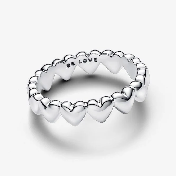 Row of Hearts Ring, Size 56 - Image 2