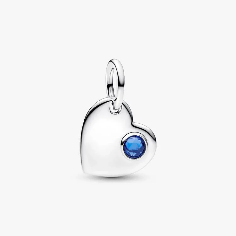 September Birthstone Engravable Heart Dangle Charms