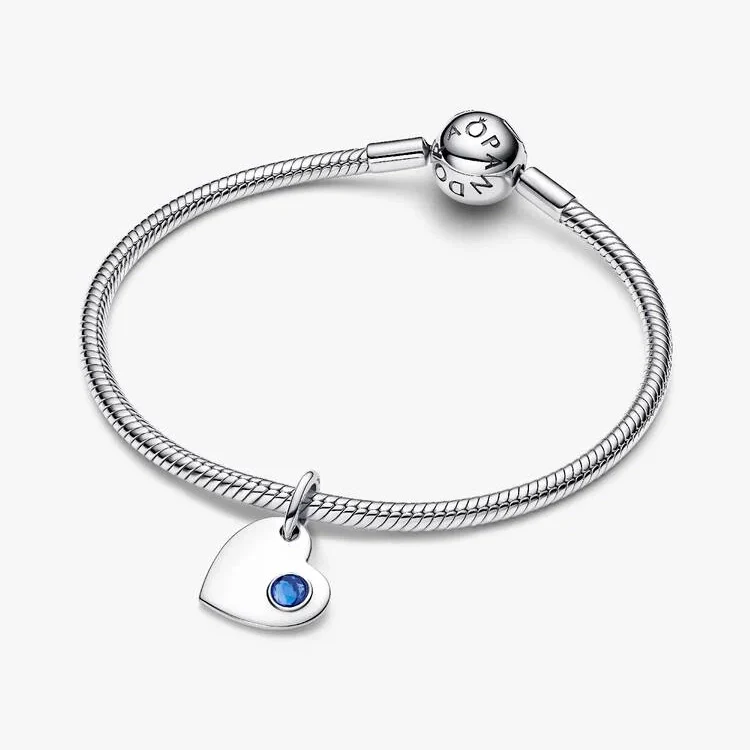 September Birthstone Engravable Heart Dangle Charms - Image 3