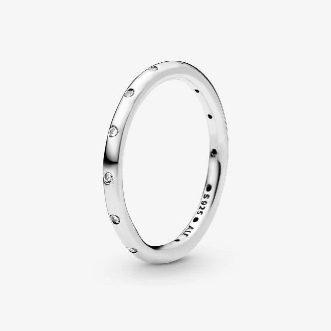 Simple Sparkling Band Ring, Size 60