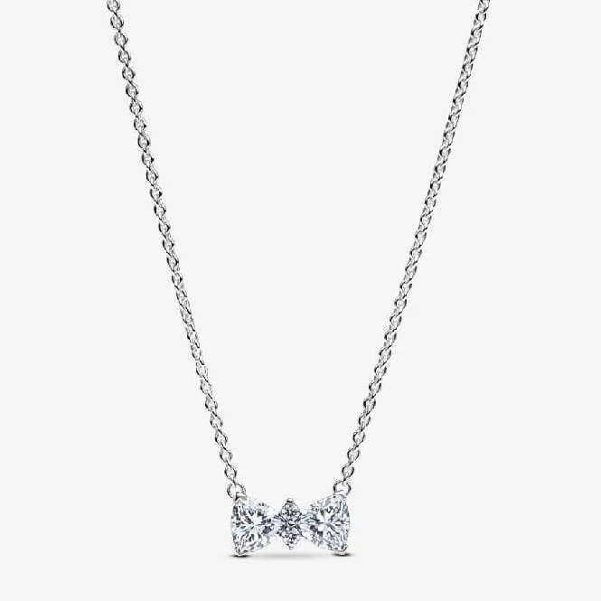 Sparkling Bow Necklace, 45cm