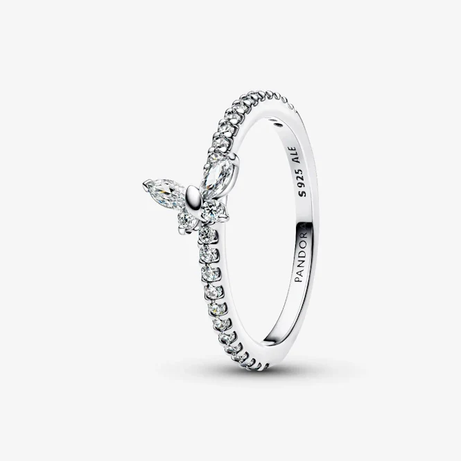 Sparkling Butterfly Ring, Size 52