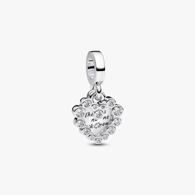 Sparkling Heart Double Dangle Charms