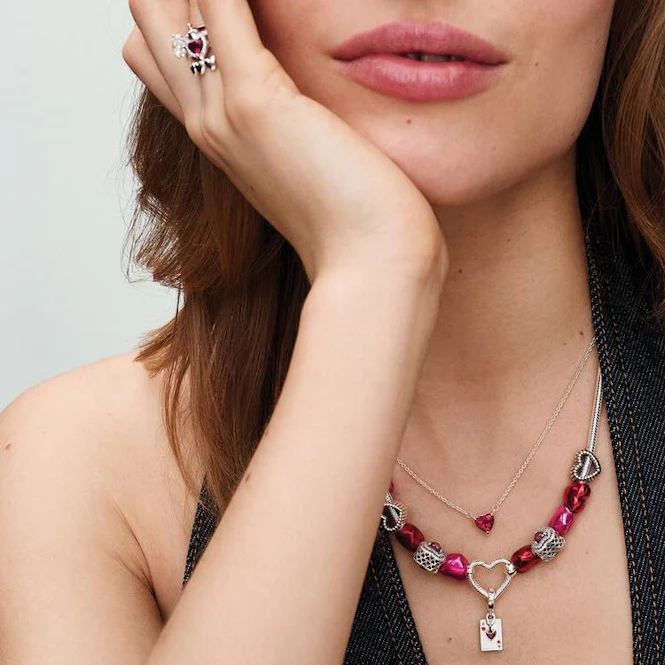 Sparkling Heart Halo Pendant Collier Necklace, 45cm - Image 4
