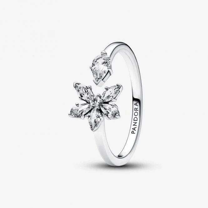 Sparkling Herbarium Cluster Open Ring, Size 54