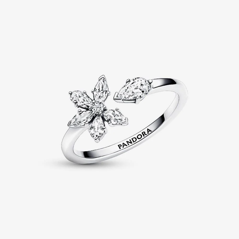 Sparkling Herbarium Cluster Open Ring, Size 52 - Image 4