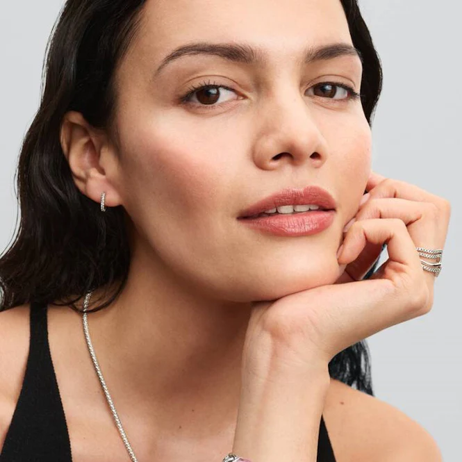 Sparkling Huggie Hoop Earrings - Image 2
