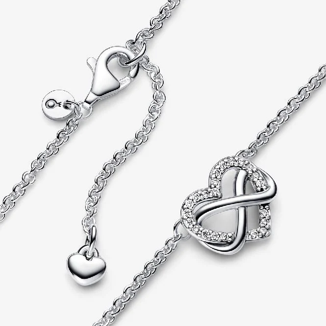 Sparkling Infinity Heart Collier Necklace, 50cm - Image 2