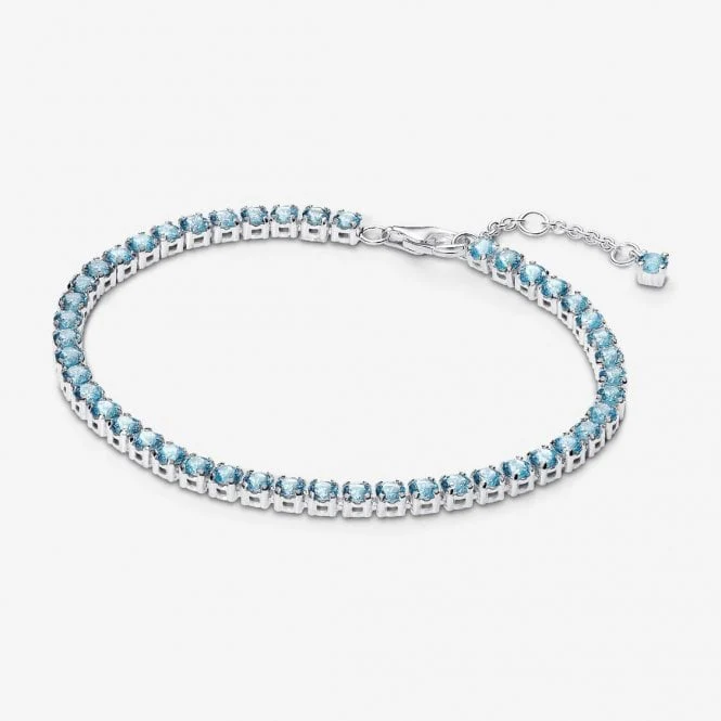 Sparkling Light Blue Tennis Bracelet, 20cm
