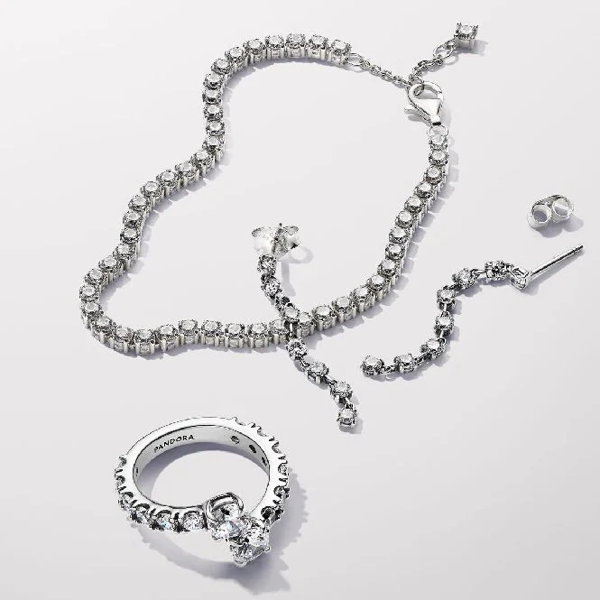 Sparkling Overlapping Band Ring, Size 52 - Image 3