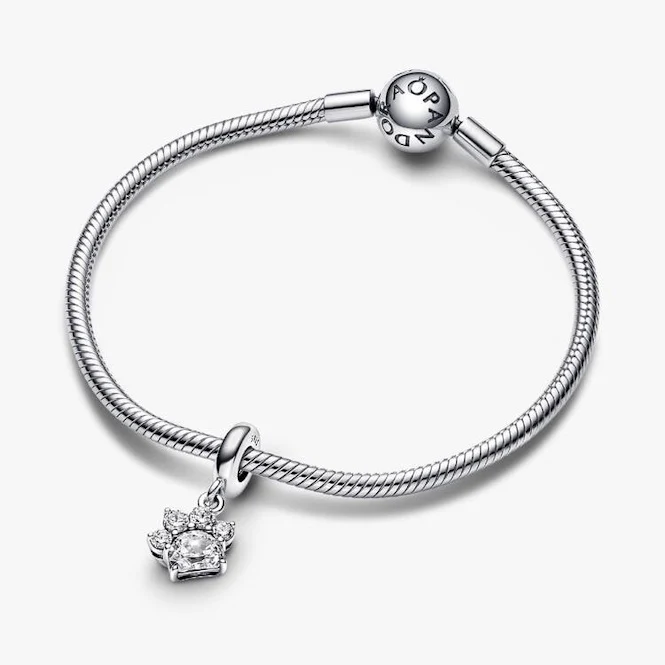 Sparkling Pet Paw Print Dangle Charms - Image 4