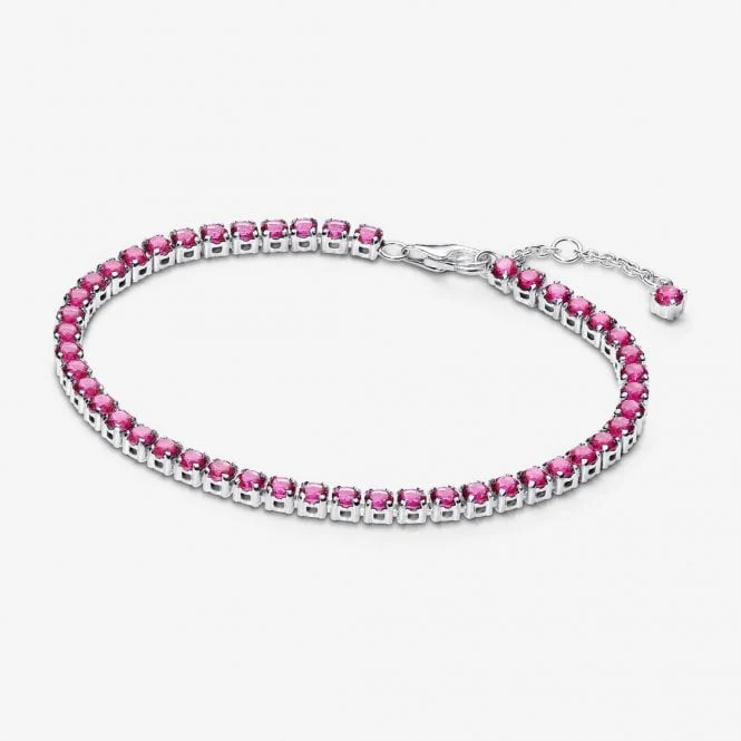 Sparkling Pink Tennis Bracelet, 18cm
