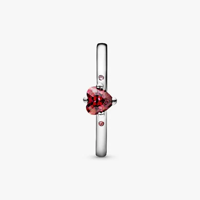 Sparkling Red Heart Ring, Size 50 - Image 3