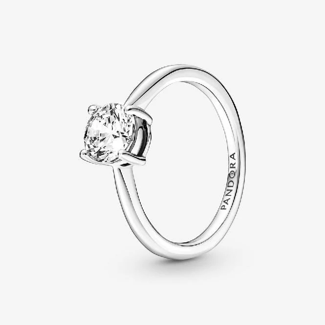 Sparkling Solitaire Ring, Size 58