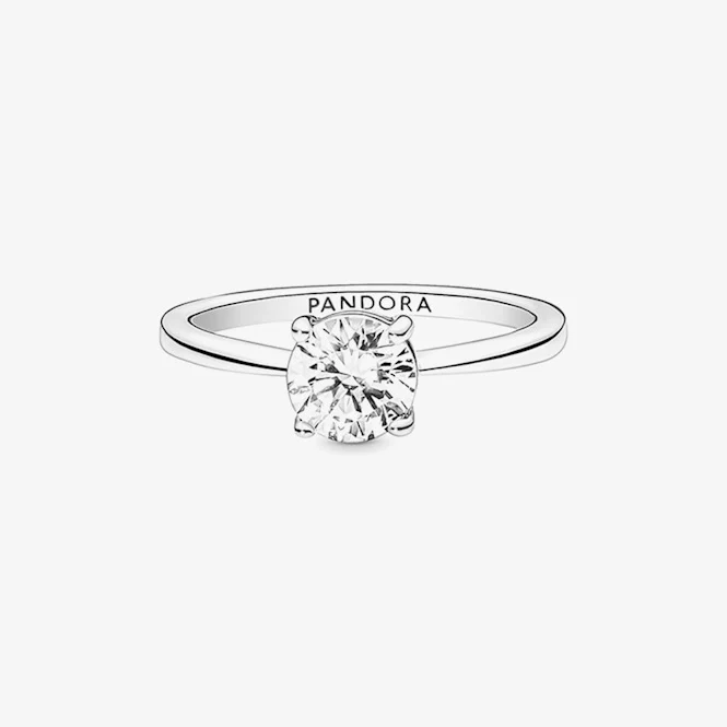 Sparkling Solitaire Ring, Size 54 - Image 2