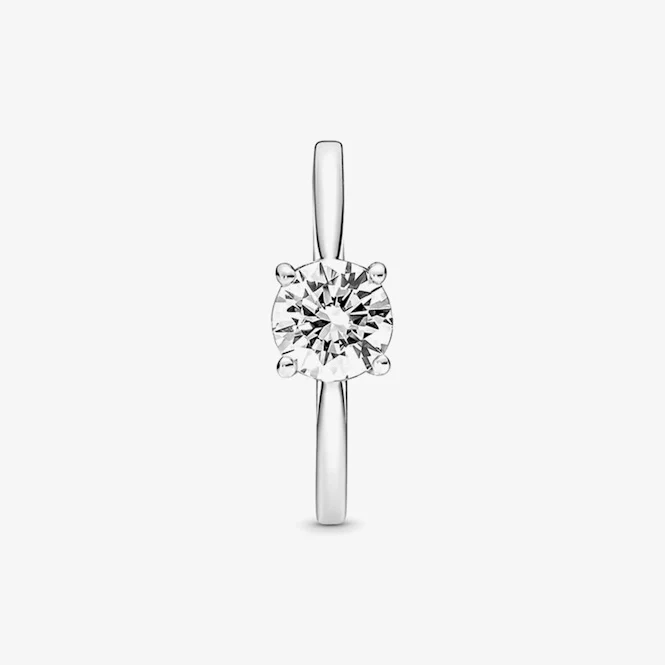 Sparkling Solitaire Ring, Size 54 - Image 3