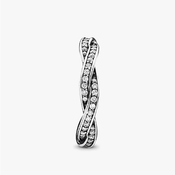 Sparkling Twisted Lines Ring, Size 48 - Image 4