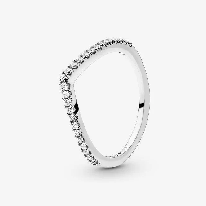 Sparkling Wishbone Ring, Size 54