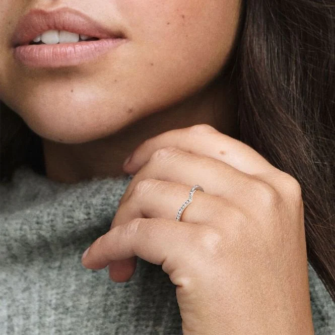 Sparkling Wishbone Ring, Size 44 - Image 3