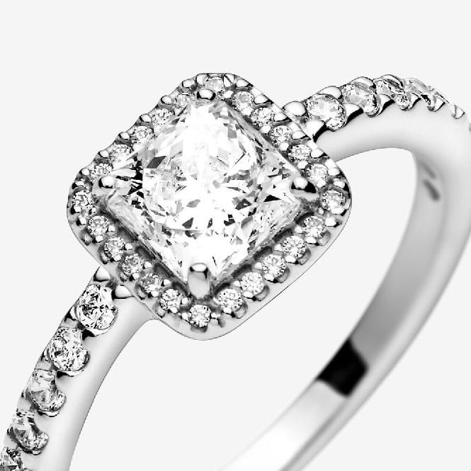 Square Sparkle Halo Ring, Size 50 - Image 2