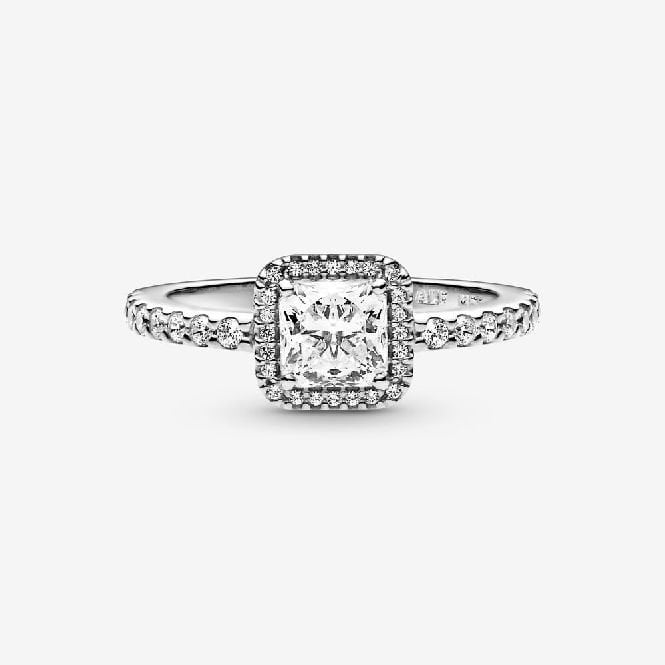 Square Sparkle Halo Ring, Size 50 - Image 3