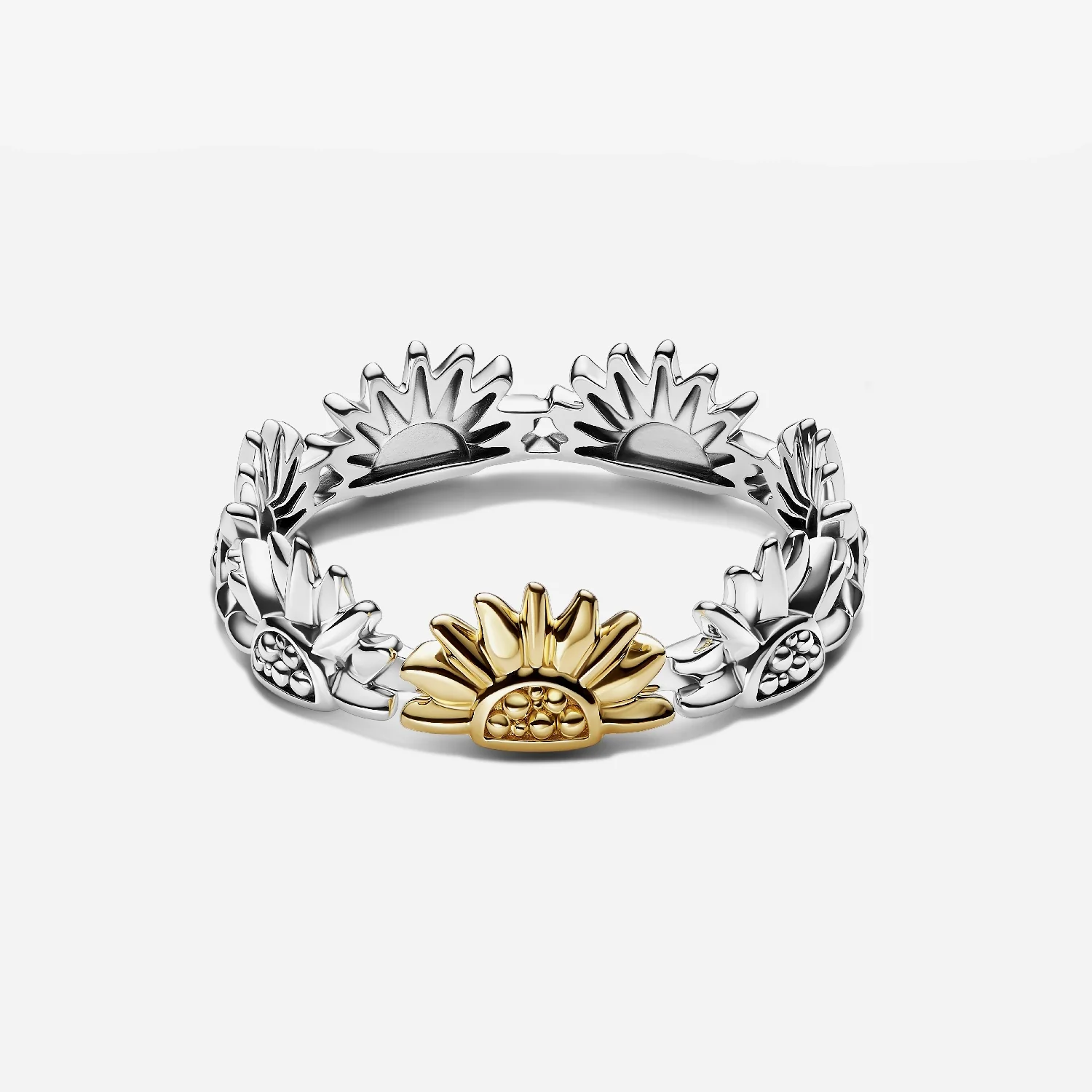 Sunflower Two-Tone Band Ring, Size 50