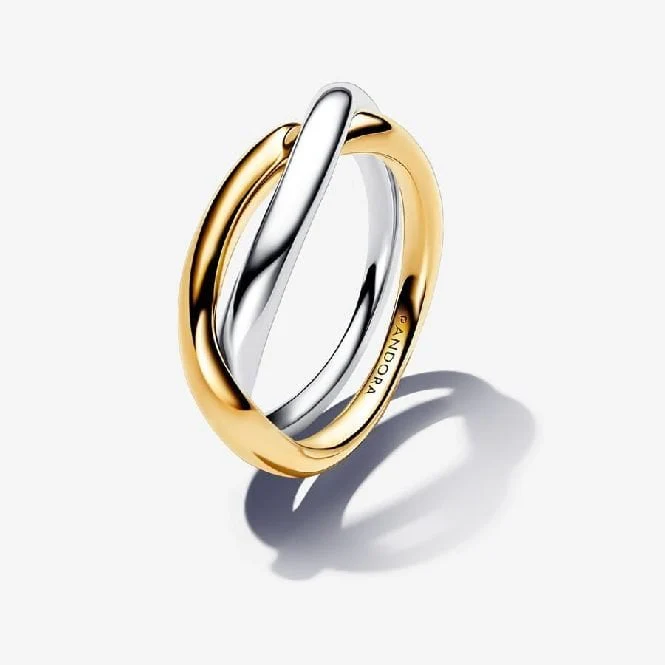Two-Tone Entwined Bands Ring, Size 50