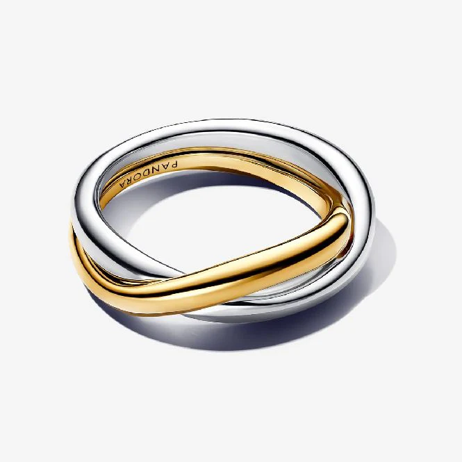 Two-Tone Entwined Bands Ring, Size 50 - Image 2