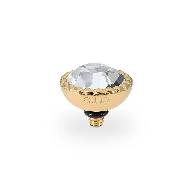 Bocconi Gold and Clear Crystal Ring Gem Top, 11mm