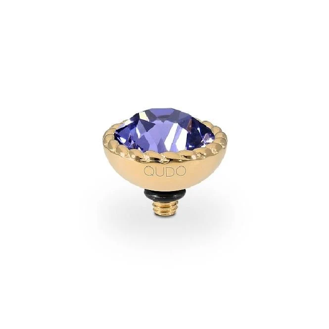 Bocconi Gold and Violet Tanzanite Crystal Ring Gem Top, 11mm
