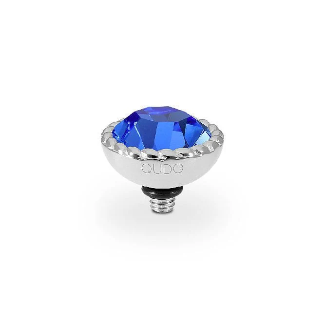 Bocconi Silver and Blue Sapphire Crystal Ring Gem Top, 11mm