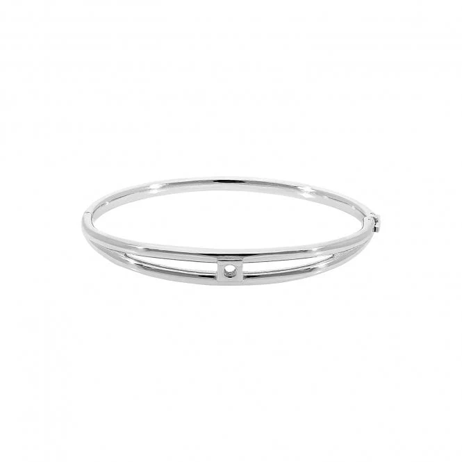 Roma Double-Row Silver Bangle, 17cm