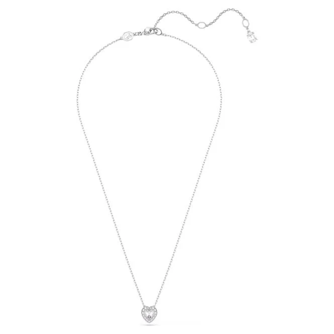 Ariana Grande x Swarovski Heart Pendant with Mixed Cuts & White Crystal in Rhodium Silver - Image 2