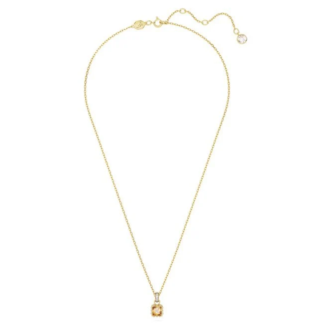 Chroma Pendant Necklace with Square-Cut Yellow Crystal in Gold - Image 4