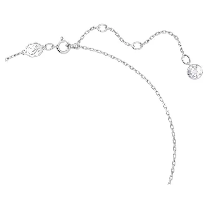 Chroma Pendant Necklace with Triangle-Cut Grey Crystal in Rhodium Silver - Image 4