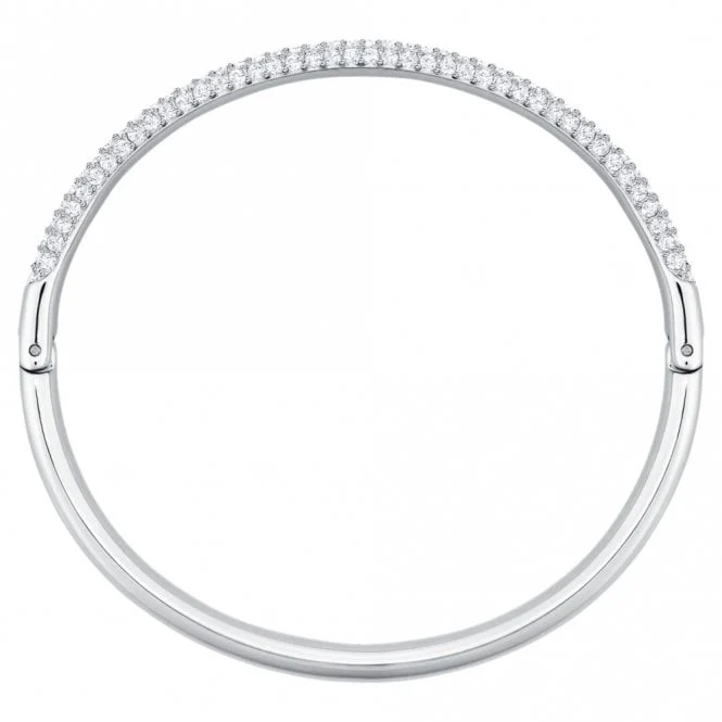 Dextera Bangle with White Crystal in Rhodium Silver - Image 2