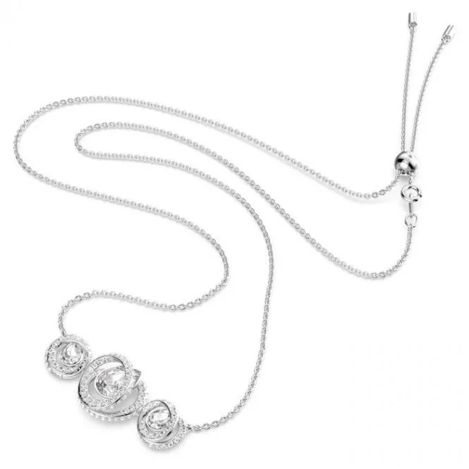 Generation Necklace with White Crystal in Rhodium Silver - Image 2