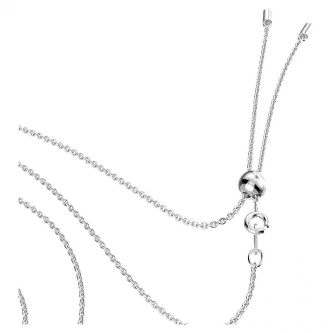 Generation Necklace with White Crystal in Rhodium Silver - Image 3