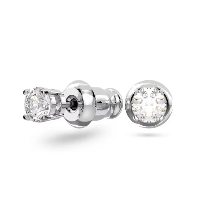 Idyllia Necklace & Earrings Set with Pink Crystal in Rhodium Silver - Image 4