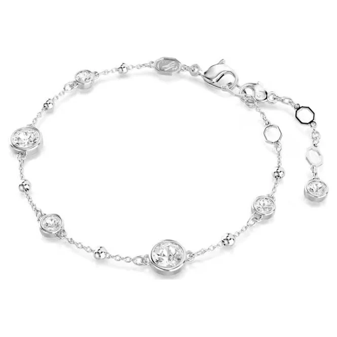 Imber Bracelet with Round-Cut White Crystal in Rhodium Silver - Image 2