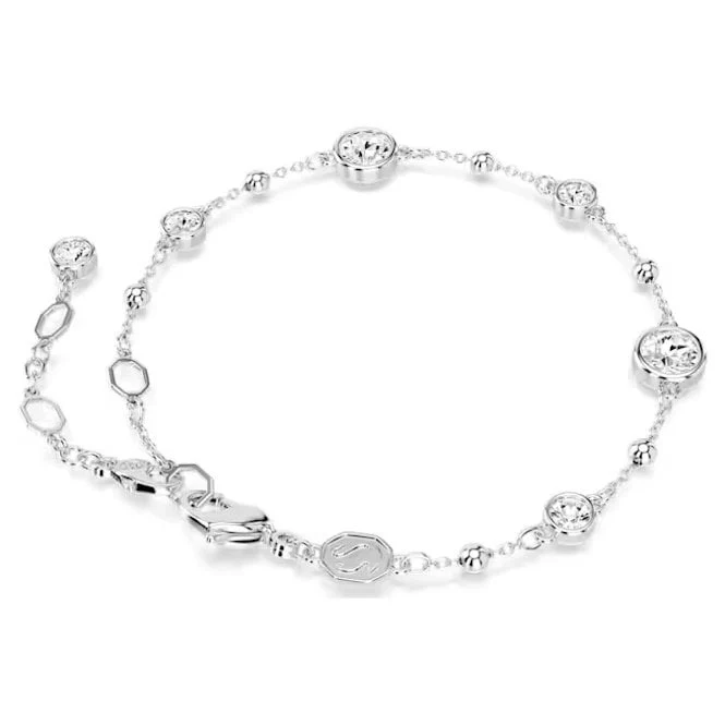 Imber Bracelet with Round-Cut White Crystal in Rhodium Silver - Image 3