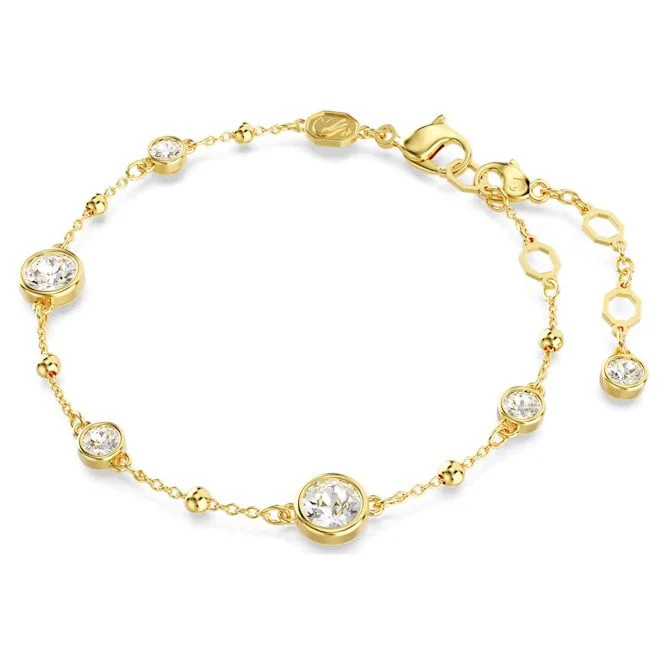 Imber Bracelet with Scattered Round-Cut White Crystal in Gold - Image 2