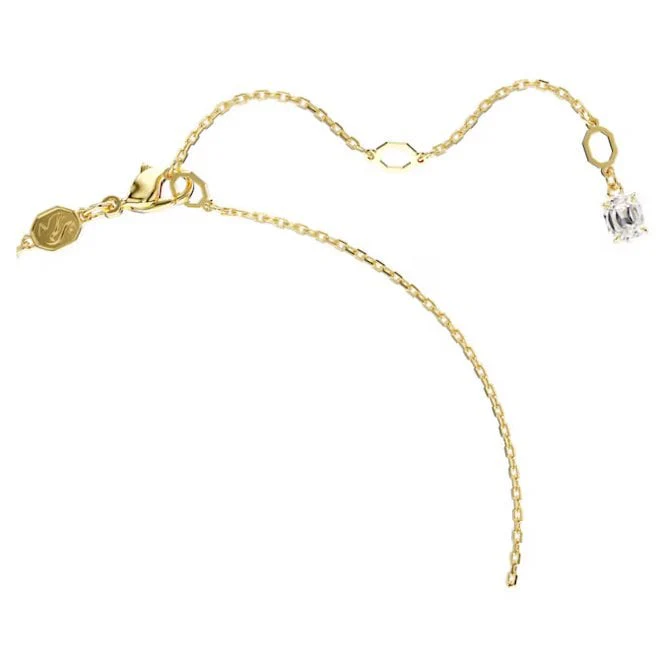 Imber Pendant Necklace with Round-Cut White Crystal in Gold - Image 3